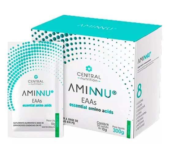 Aminnu EAAS 30 Sachês de 10g Limão 300g Central Nutrition