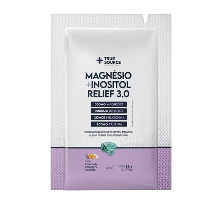 Magnesio+ Inositol Relief 3.0 Camomila, Laranja e Lavanda 1UNI Sachês True Source
