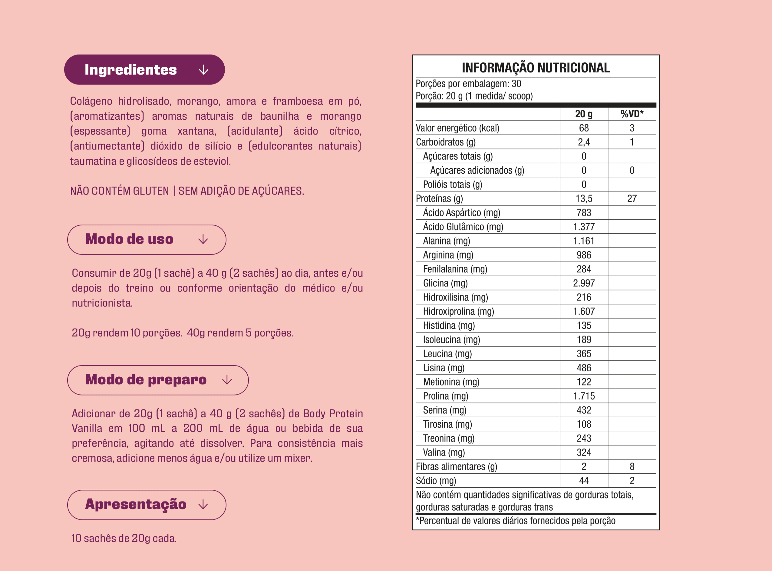 Body Protein Frutas Vermelhas Sachês Uni Equaliv - Image 2
