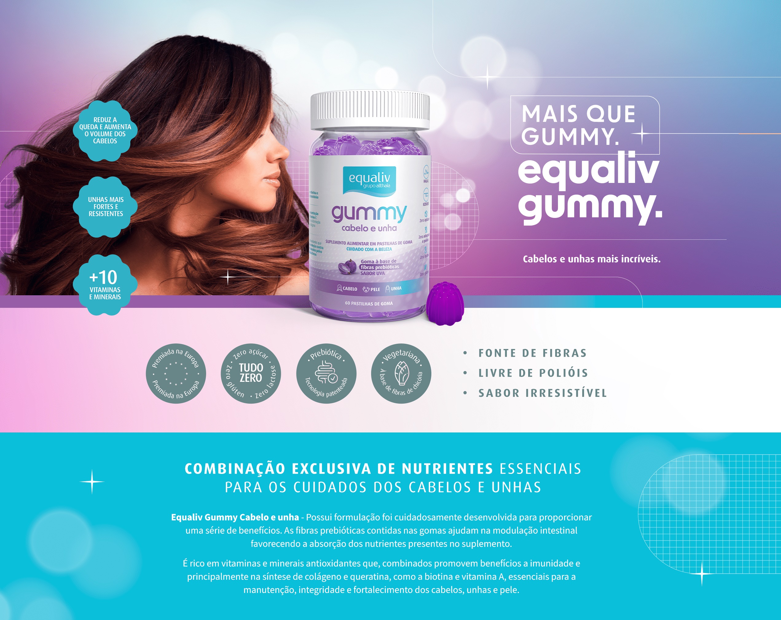 Gummy Cabelos e Unhas 60 Gomas Equaliv - Image 3
