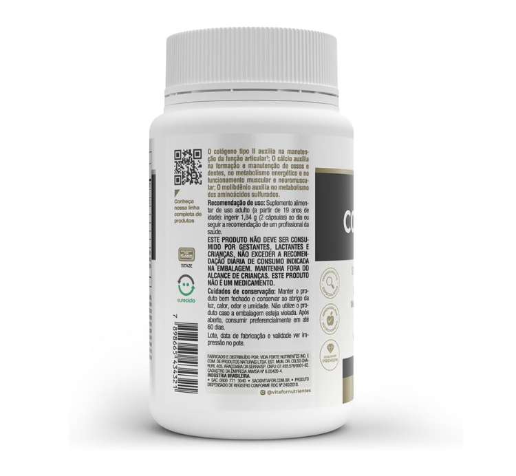 Colagentek Tipo II 60 Cápsulas Vitafor - Image 3