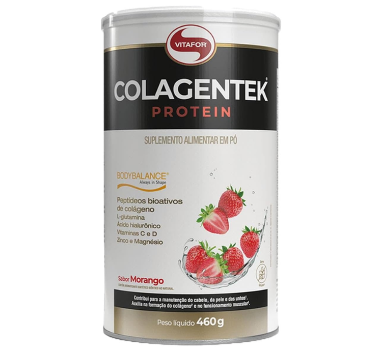 Colagentek Protein Sabor Morango 460g Vitafor