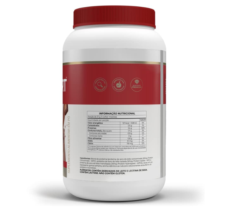 Whey Fort 3W Chocolate 900g Vitafor - Image 3