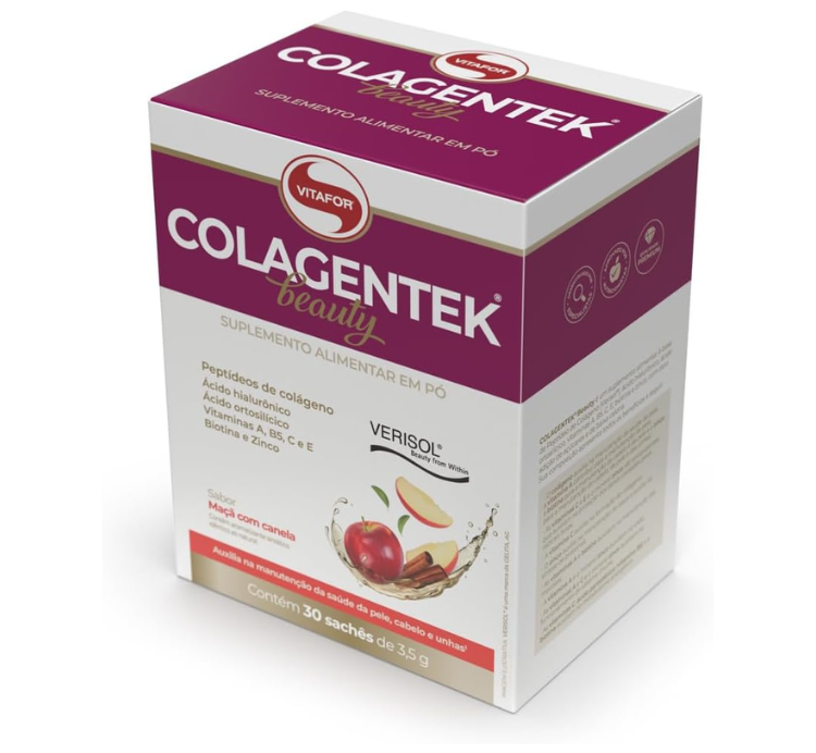 Colagentek Beauty Maçã com Canela 30 Sachês Vitafor