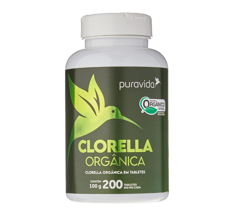Clorella Orgânica 200 Tabletes 500mg Puravida