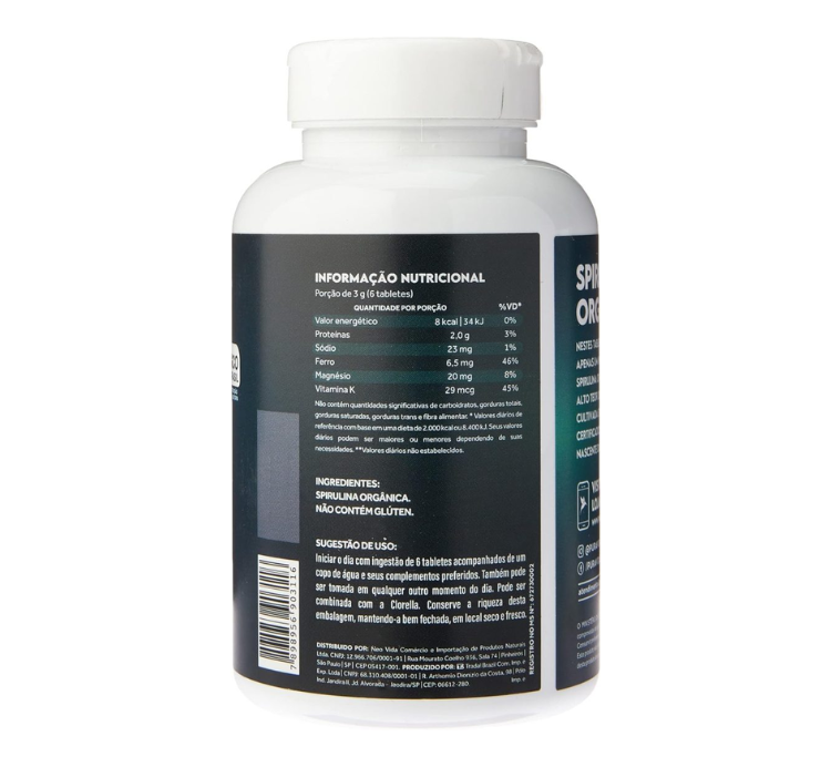 Spirulina Orgânica 200 Tabletes Puravida - Image 3