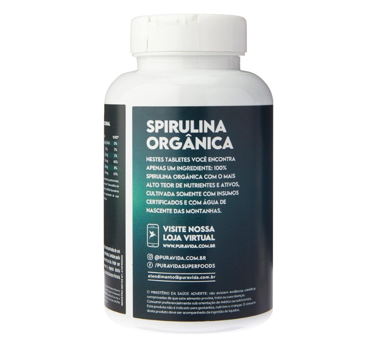 Spirulina Orgânica 200 Tabletes Puravida - Image 4