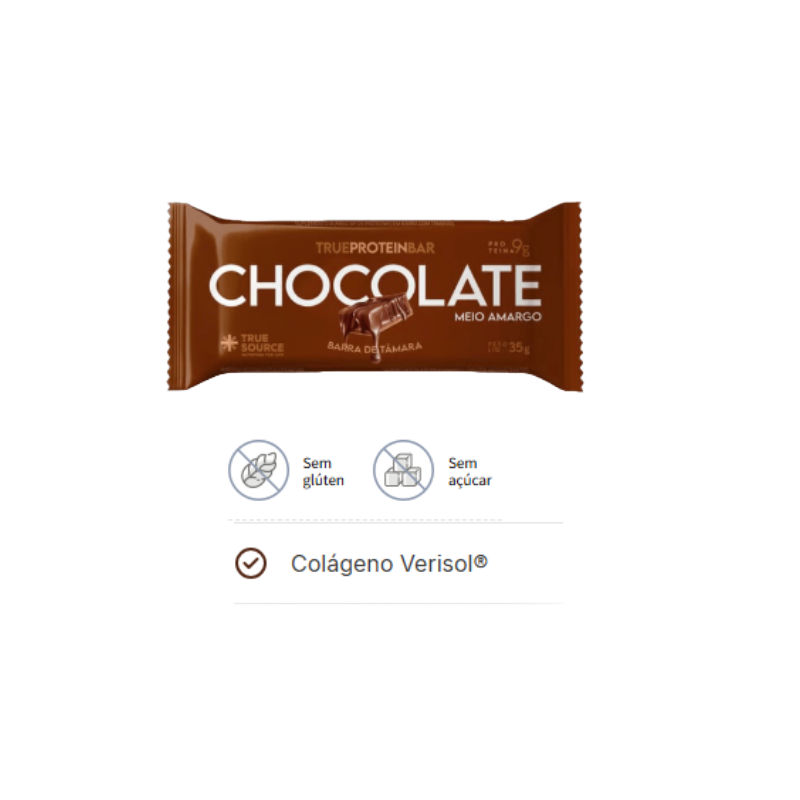 TrueProteinBar Chocolate Meio Amargo- Barra Tâmara 12uni - Image 4