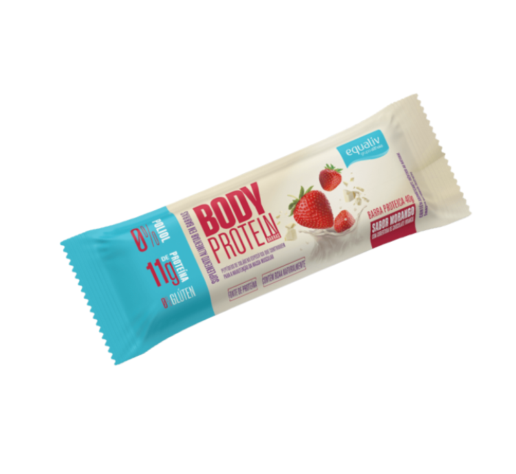 Body Protein Barra Morango UNIDADE 40g Equaliv