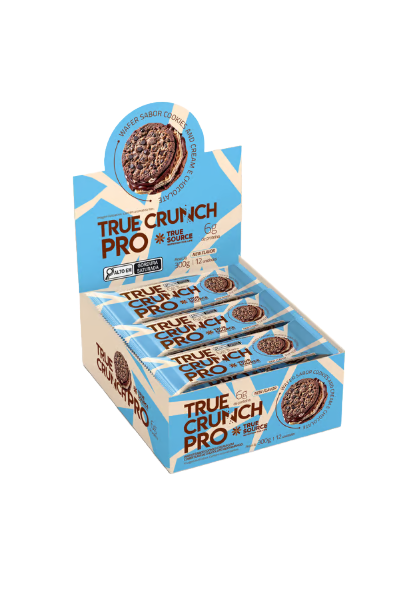True Crunch Pro Wafer sabor Cookies e Cream e Chocolate 300g 12 unidades True Source