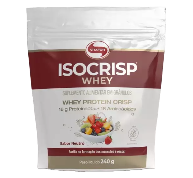 Isocrisp Whey Protein Crisp Sabor Neutro 240g Vitafor