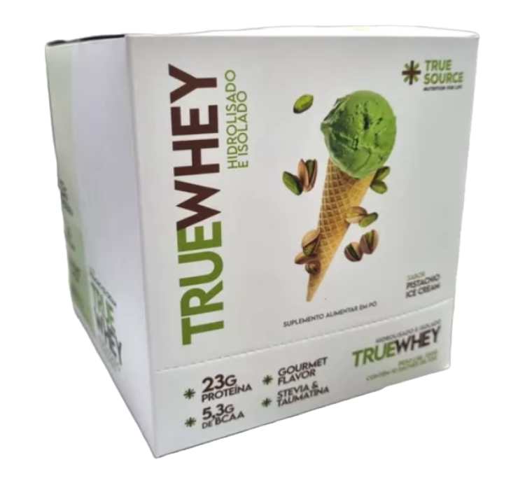 TrueWhey Hidrolisado e Isolado Pistachio Ice Cream 10 Sachês 32g True Source