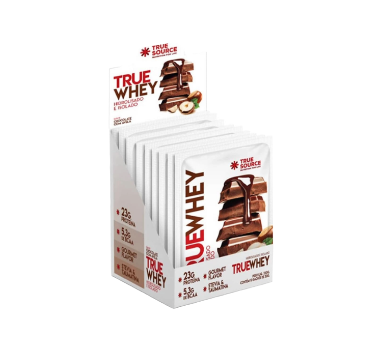 TrueWhey Hidrolisado e Isolado Choco com Avelã 10 Sachês 32g True Source