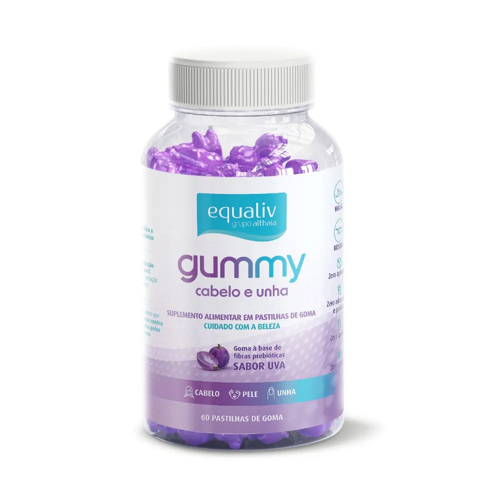 Gummy Cabelos e Unhas 60 Gomas Equaliv