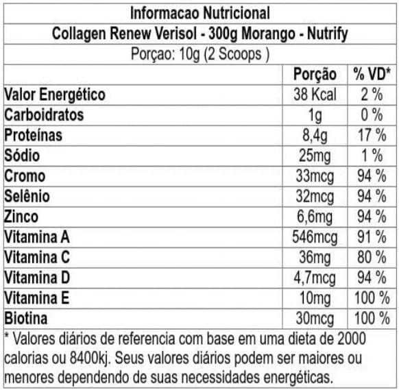 Collagen Renew Sabor Morango 300g Nutrify - Image 3