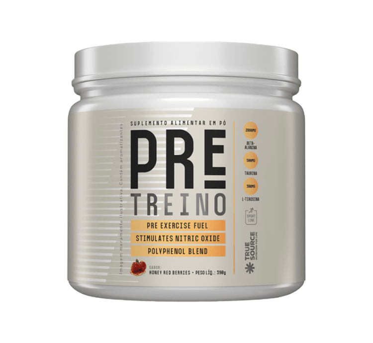 True Pré Treino Honey Red Berries 390g True Source
