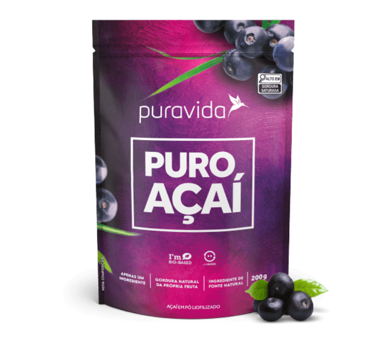 Puro Açaí Liofilizado Vegano 200g Puravida