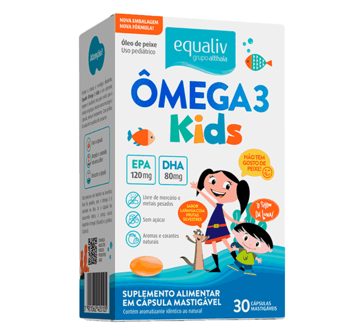 Ômega 3 Kids EPA/DHA Laranja com Frutas Silvestres 30 Cápsulas Equaliv