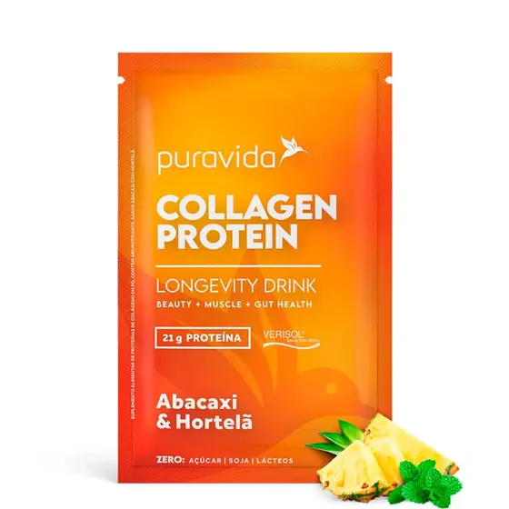 Collagen Protein Abacaxi e Hortelã 40g Puravida