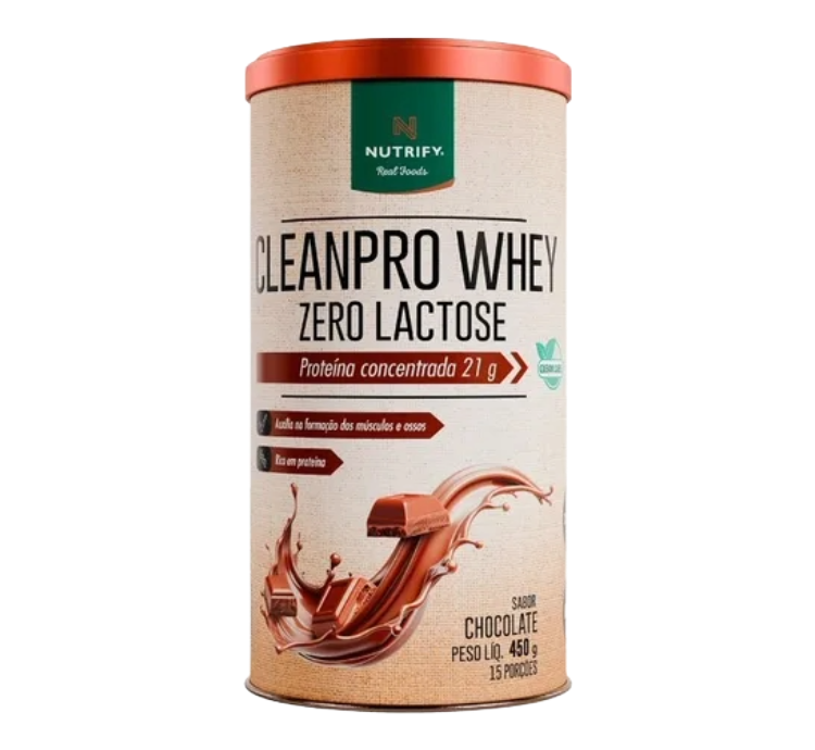 Cleanpro Whey Zero Lactose Chocolate 450g Nutrify