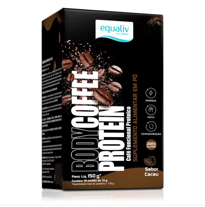 Body Coffee Protein Cacau 10 Sachês 15g Equaliv