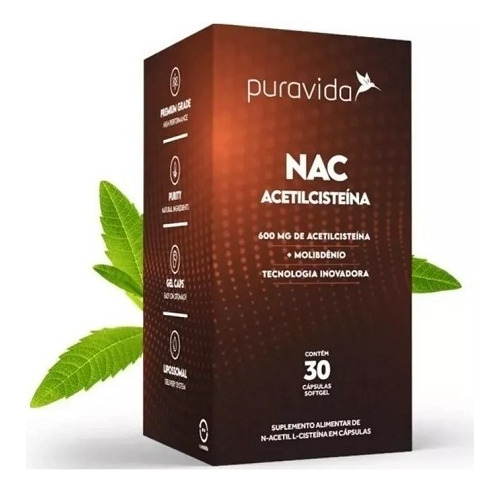 NAC Acetilcisteina 30 Caps Softgel Puravida