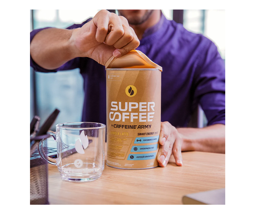 SuperCoffee 3.0 Vanilla Latte 380G+ 2 Sachês (Sabores Diversos) Caffeine Army - Image 5