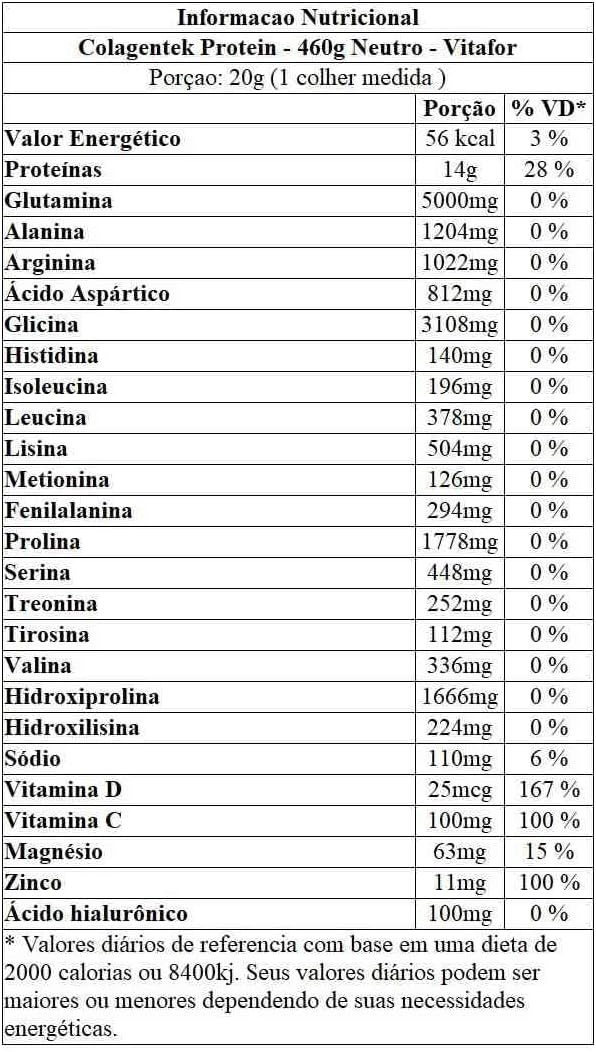 Colagentek Protein Sabor Neutro 460g Vitafor - Image 4