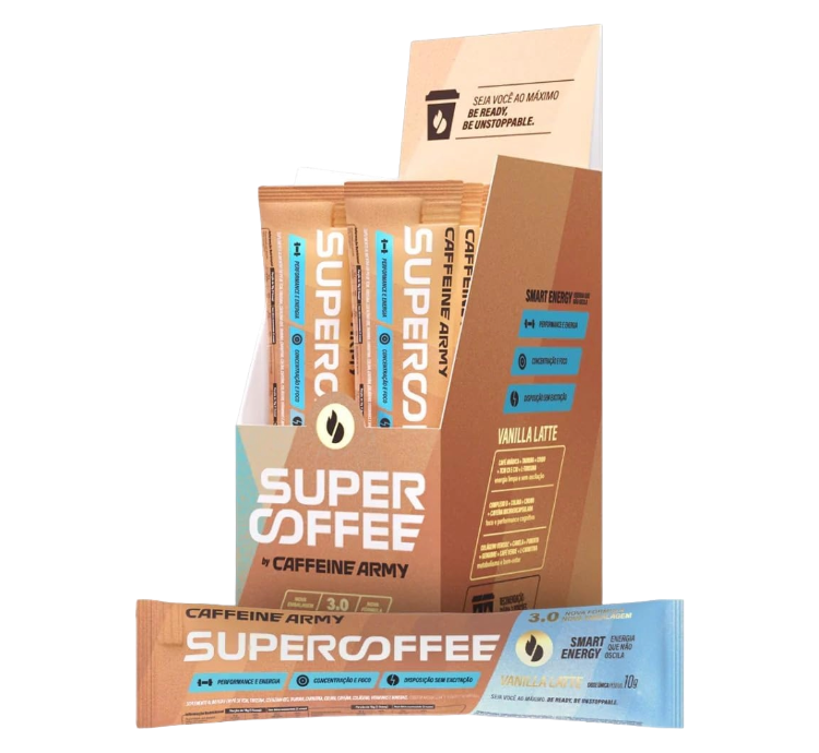 SuperCoffee Vanilla Latte 14 Sachês 10g Caffeine Army