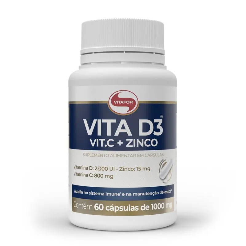 Vita D3 Vit C + Zinco 60 Cáps Vitafor