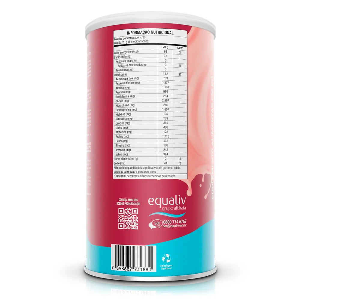 Body Protein Frutas Vermelhas 600g + 2 Sachês (Sabores Diversos) Equaliv - Image 3