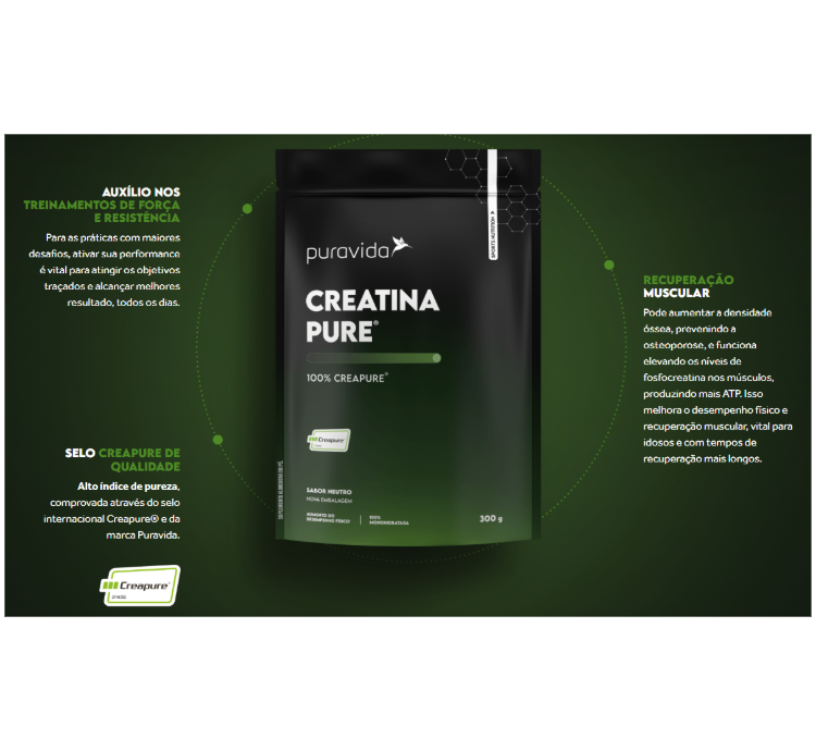Creatina Premium 90g Puravida - Image 3