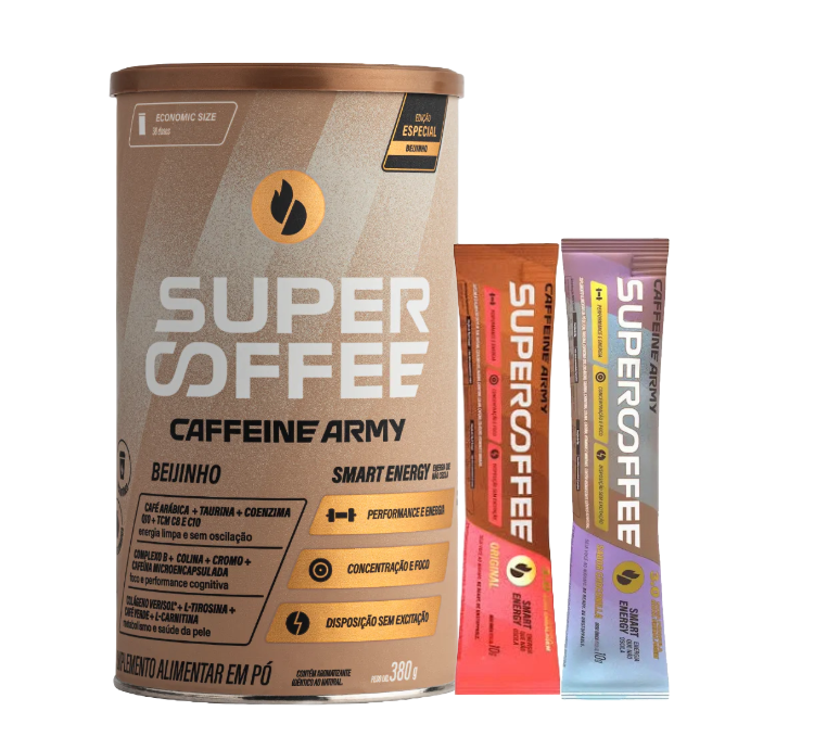 SuperCoffee 3.0 Beijinho 380G + 2 Sachês (Sabores Diversos) Caffeine Army