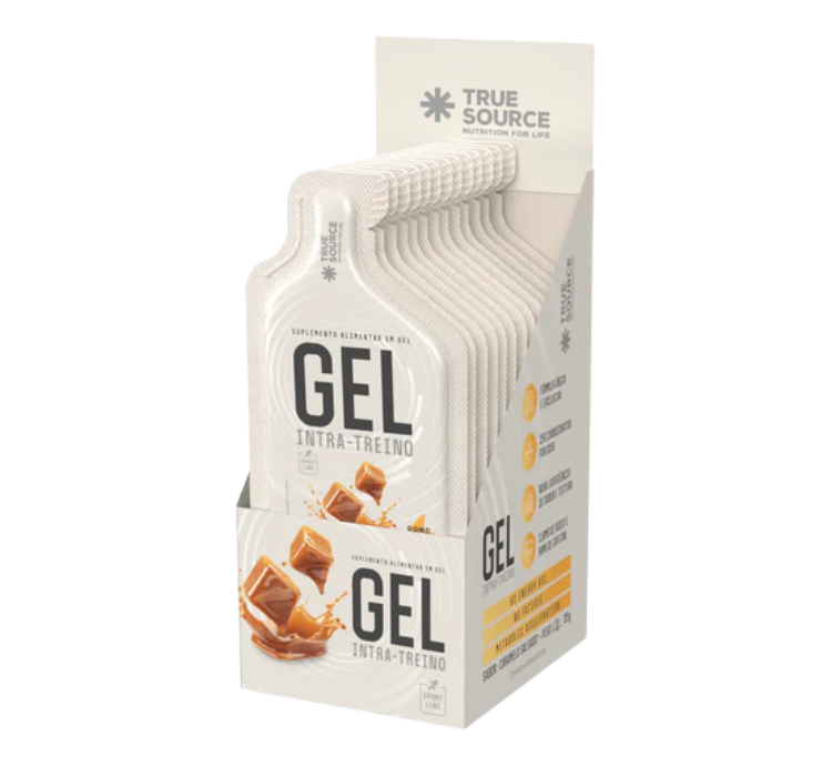 True Source Intra Treino Gel Caramelo Salgado 10 Sachês sem caffeina 35g