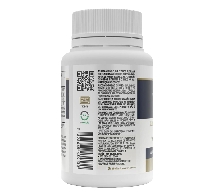 Kit 2 Vita D3 Vit C + Zinco 60 Cáps Vitafor - Image 2