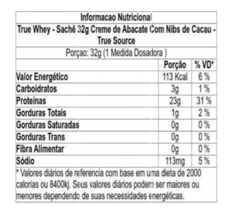 TrueWhey Creme de Abacate 1 UNI 32g True Source - Image 5