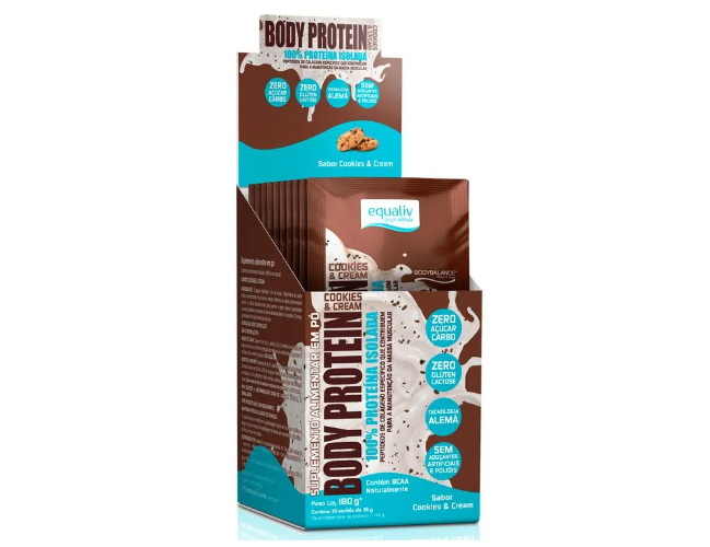 Body Protein Cookies e Cream Saches 10 saches de 18g Equaliv
