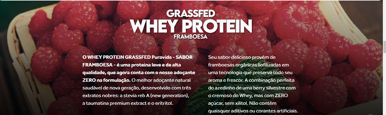 Grassfed Whey Protein Framboesa 1UNI 30g Puravida - Image 5