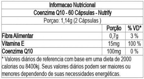 Coenzima Q10 - 60 Cápsulas Nutrify - Image 2