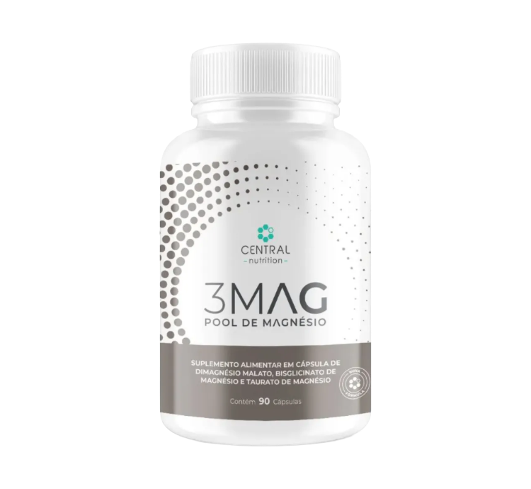 3 Mag Pool de Magnésio 90 Cáps Central Nutrition