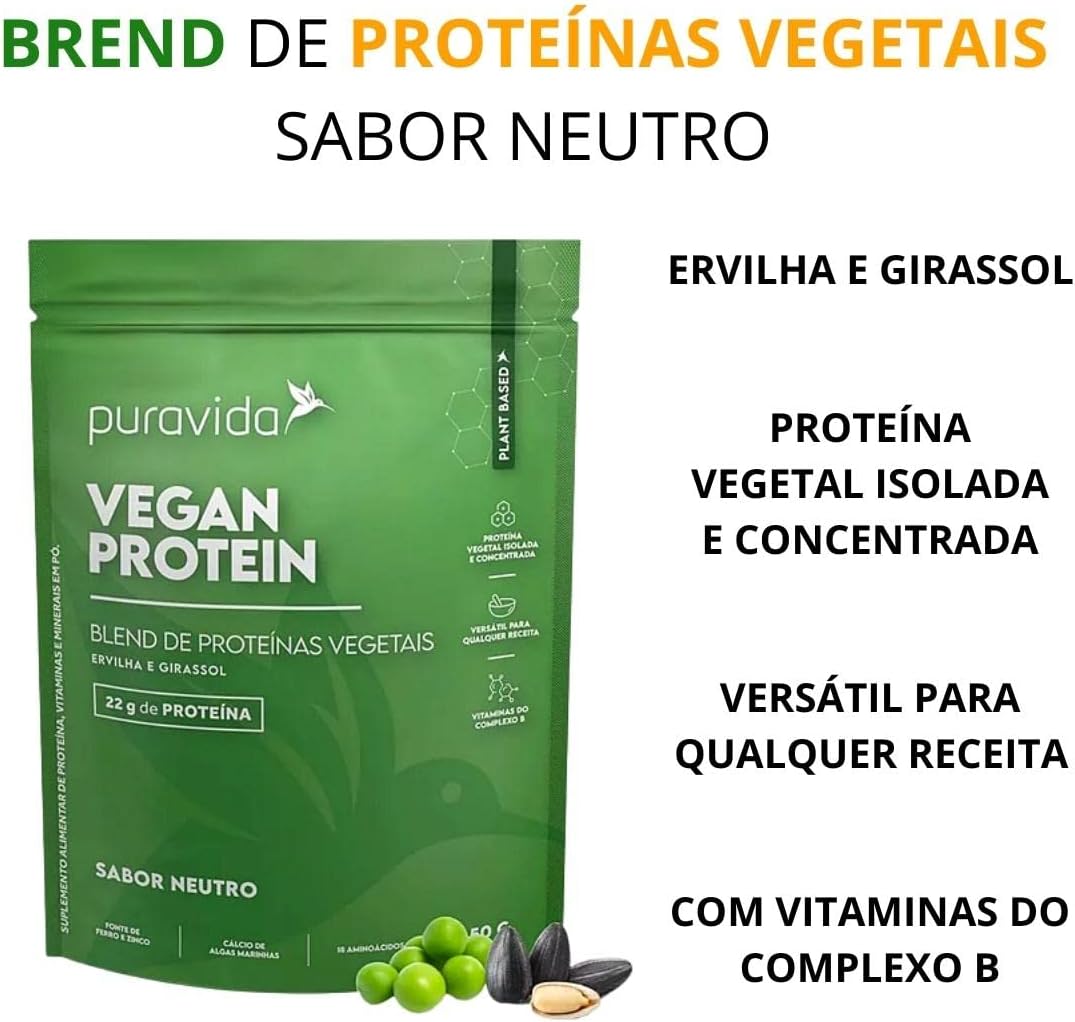Vegan Protein Sabor Neutro 450gr Puravida - Image 2