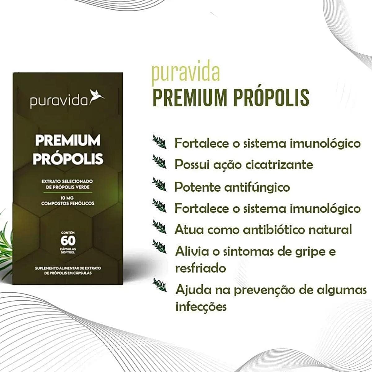 Própolis Verde 60 Cápsulas Softgel Puravida - Image 3