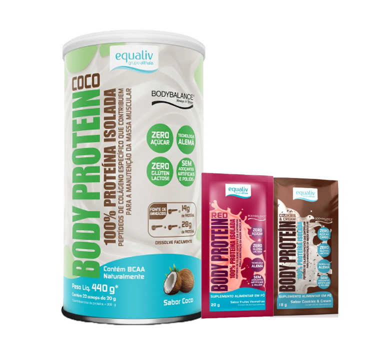 Body Protein Coco 440g + 2 Sachês (Sabores Diversos) Equaliv