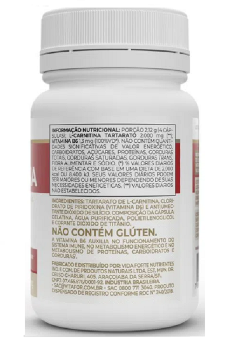L-Carnitina com Vitamina B6 120 Cápsulas - Image 3