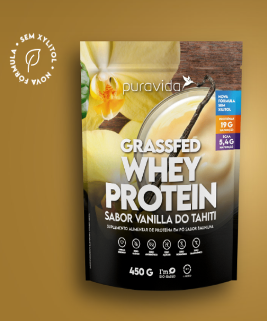 Grassfed Whey Protein Vanilla Do Tahiti 450 g Puravida - Image 4