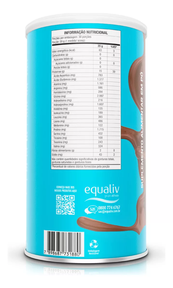 Body Protein Cacau 600g + 2 Barrinhas (Sabores Diversos) Equaliv - Image 3