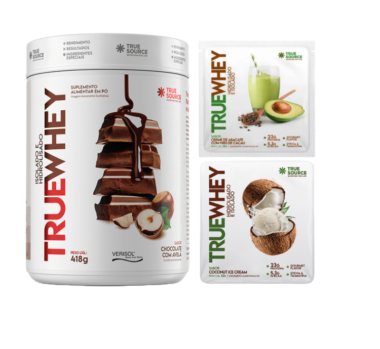 TrueWhey Chocolate Com Avelã 418g + 2 Sachês (Sabores Diversos) True Source