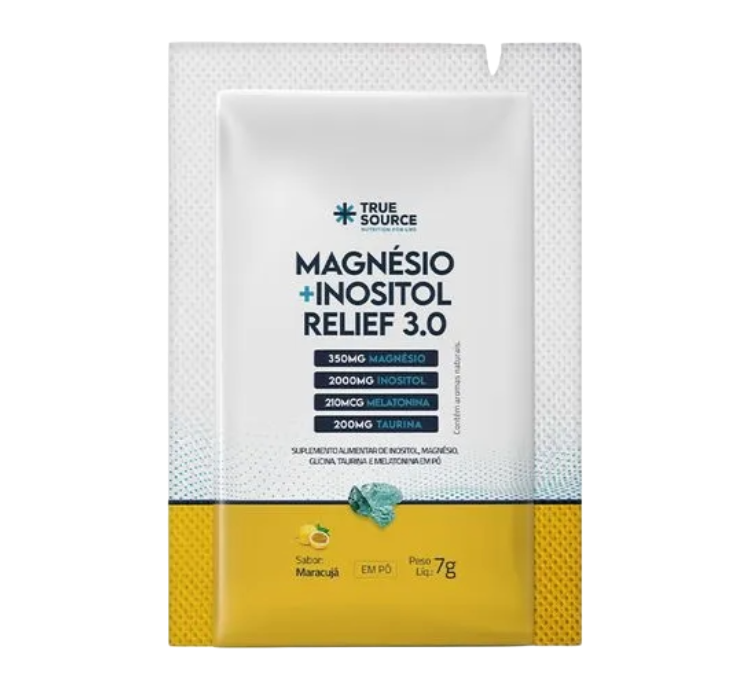 Magnesio+ Inositol Relief 3.0 Maracujá 1UNI Sachês True Source