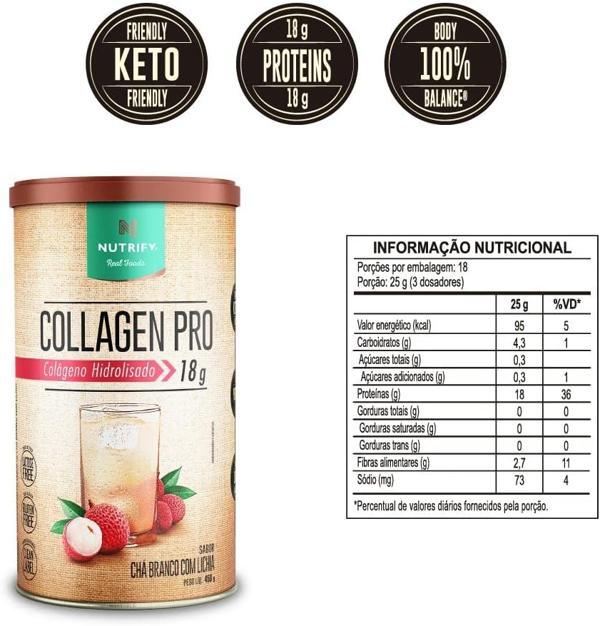 Collagen Pro - Chá branco com Lichia 450g Nutrify - Image 2